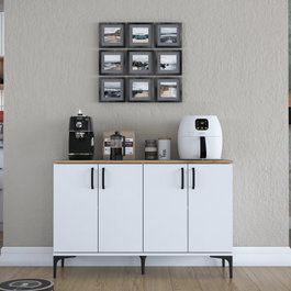 Hanah Home Gabinete Multipropósito Blanco y Nuez